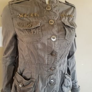 Amercan rag Studded military womens anorak jacket